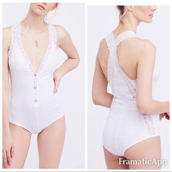 Free People 'Naughty but Nice' Bodysuit - size Small in White. - Picture 4 of 16